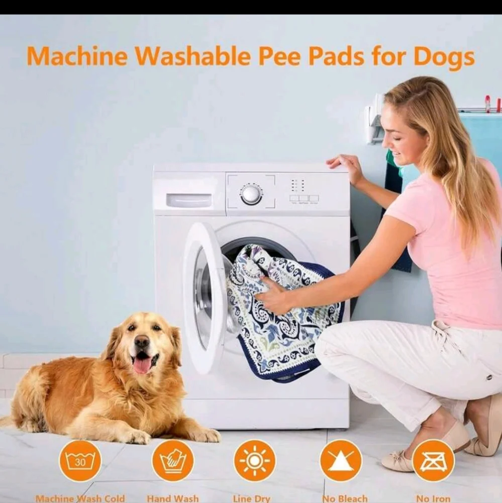 Blue and White Washable Dog Pee Pads 2 PACK OF 18X24